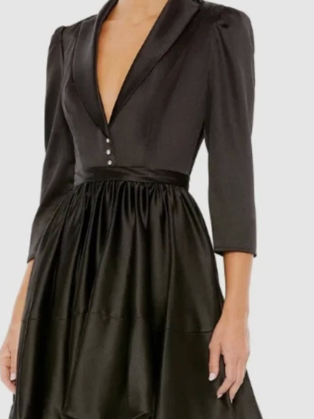 NWT Mac Duggal Blazer Mini Dress Satin 26913 Women's Black Size 2 MSRP 395
